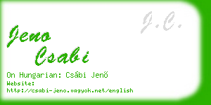 jeno csabi business card